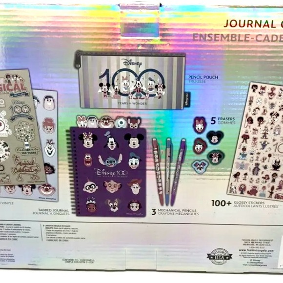 Disney 100 years: Journal Gift Set tabbed notebook, pencil case - Picture 2 of 3